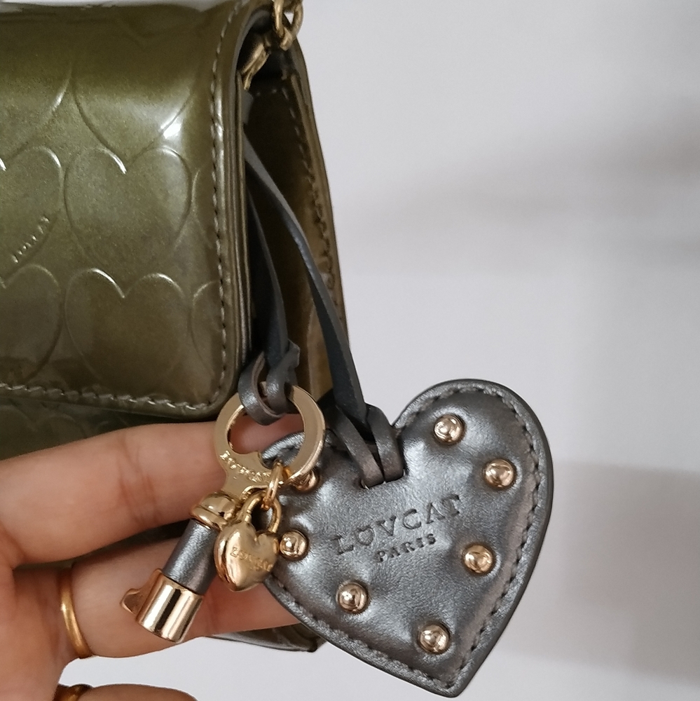 Lovcat Paris Olive green patent leather Shoulder bag - Picture 4 of 15